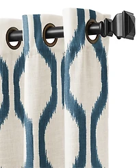 Elrene Home Fashions Renzo Ikat Geometric Linen Room Darkening Window Curtain