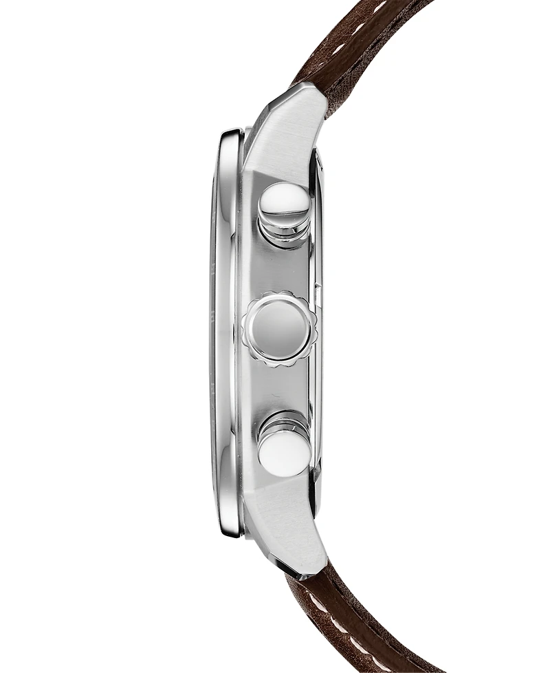Citizen Eco-Drive Men's Chronograph Brown Leather Strap Watch 44mm