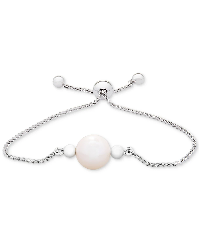 Cultured Freshwater Pearl (9mm) Bolo Bracelet in Sterling Silver