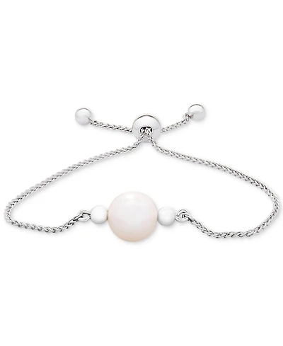 Cultured Freshwater Pearl (9mm) Bolo Bracelet in Sterling Silver