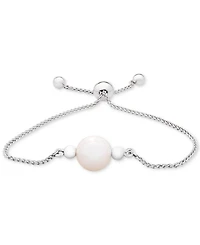 Cultured Freshwater Pearl (9mm) Bolo Bracelet in Sterling Silver