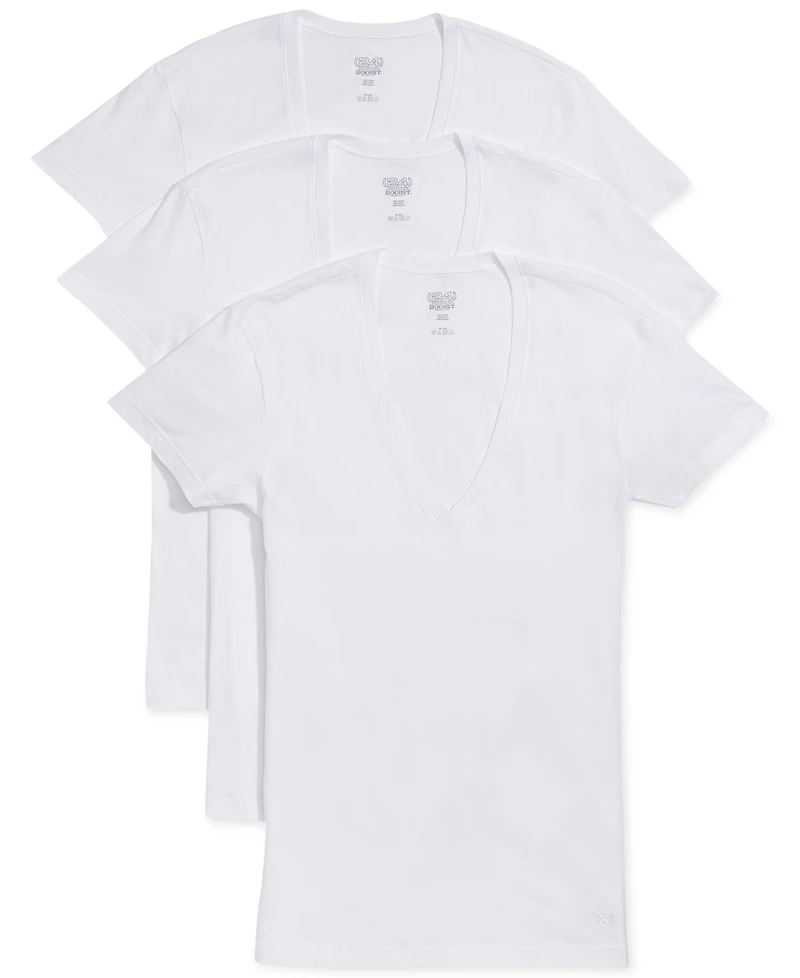 2(x)ist Men's Slim-Fit Deep V-Neck 3 Pack Undershirt