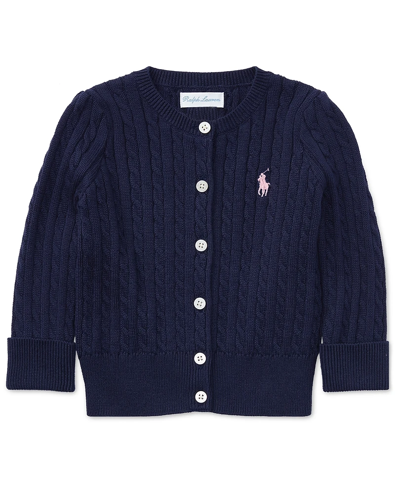 Polo Ralph Lauren Baby Girls Cable-Knit Cotton Cardigan