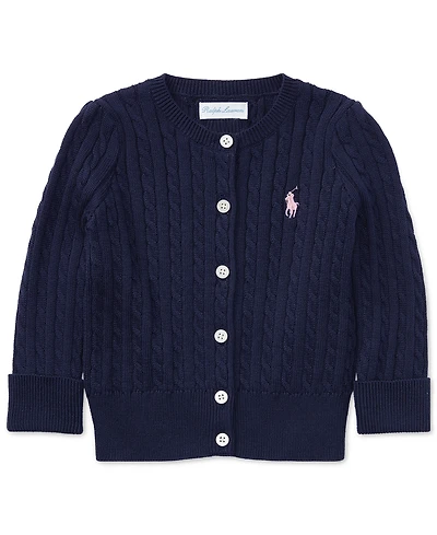Polo Ralph Lauren Baby Girls Cable-Knit Cotton Cardigan