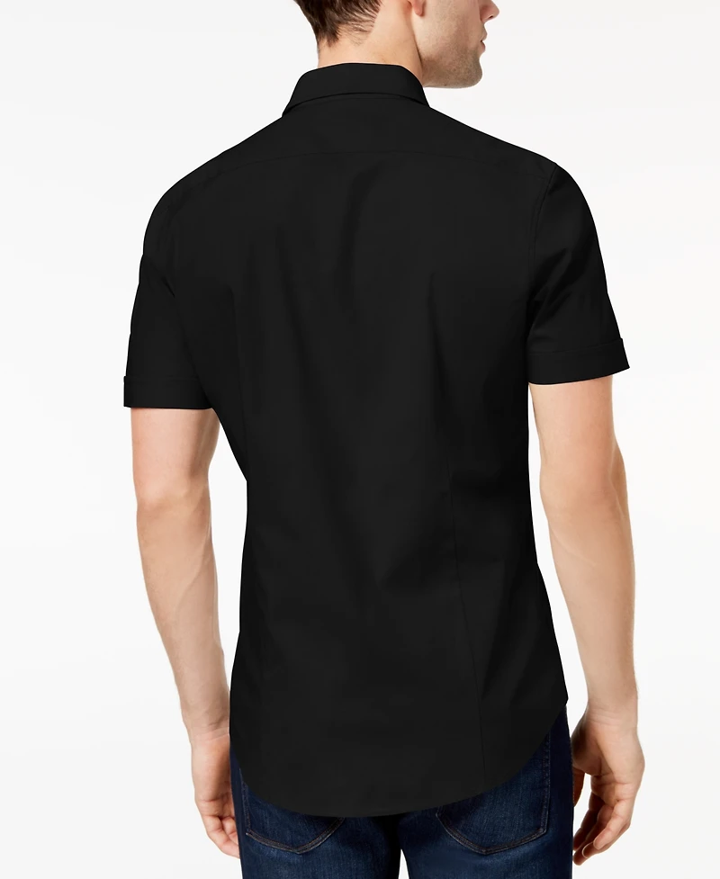 Michael Kors Men's Solid Stretch Button-Front Shirt