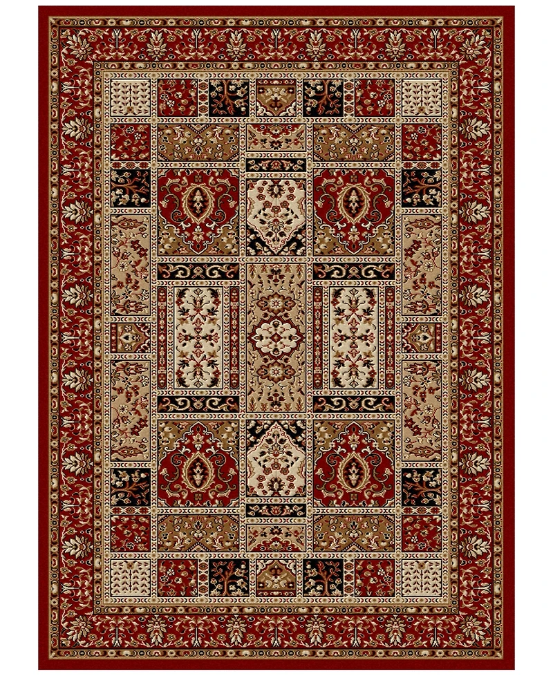 Closeout! Km Home Pesaro Panel Red 3'3" x 4'11" Area Rug