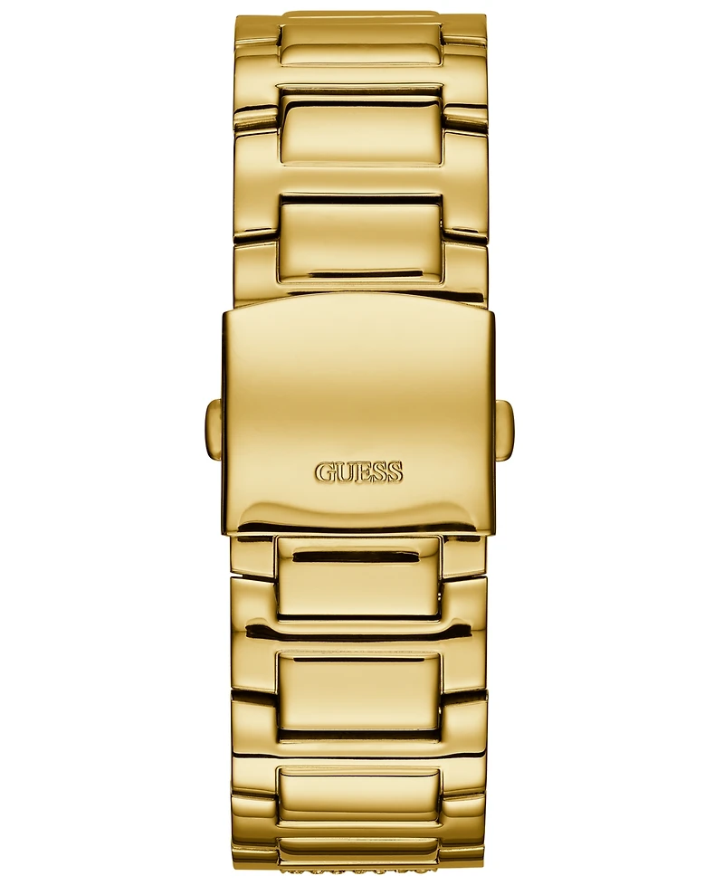 Guess Men's Crystal Gold-Tone Stainless Steel Bracelet Watch 46mm