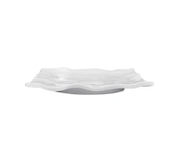 Q Squared White Ruffle Melamine Square Platter