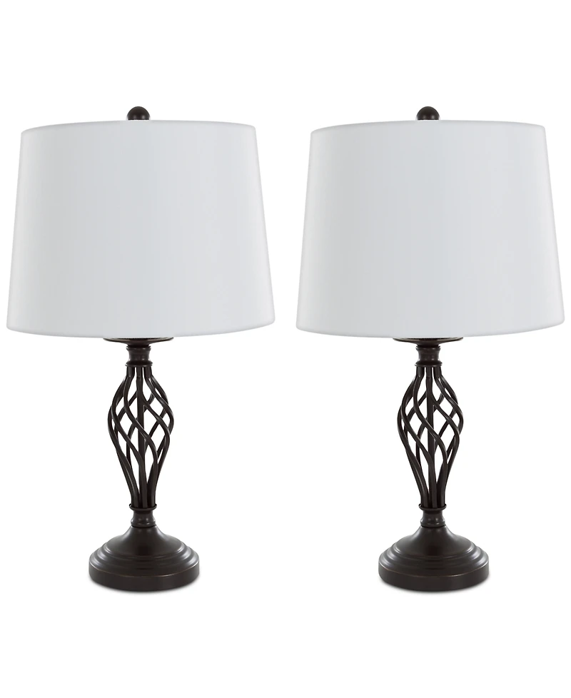 Lavish Home Set of 2 Cage Lamp Set