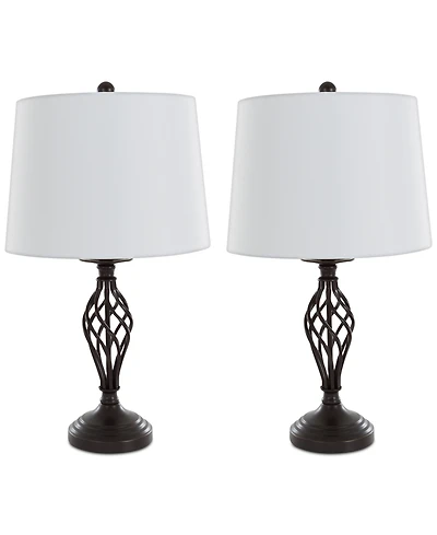 Lavish Home Set of 2 Cage Lamp Set