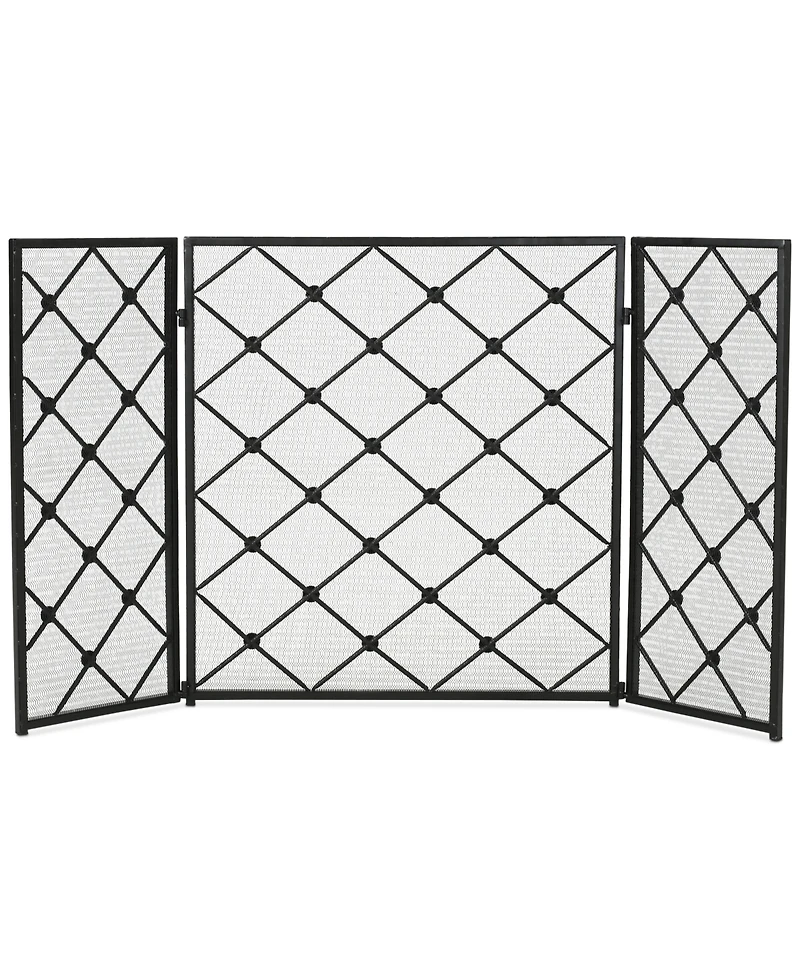 Three Panel Iron Fireplace Screen