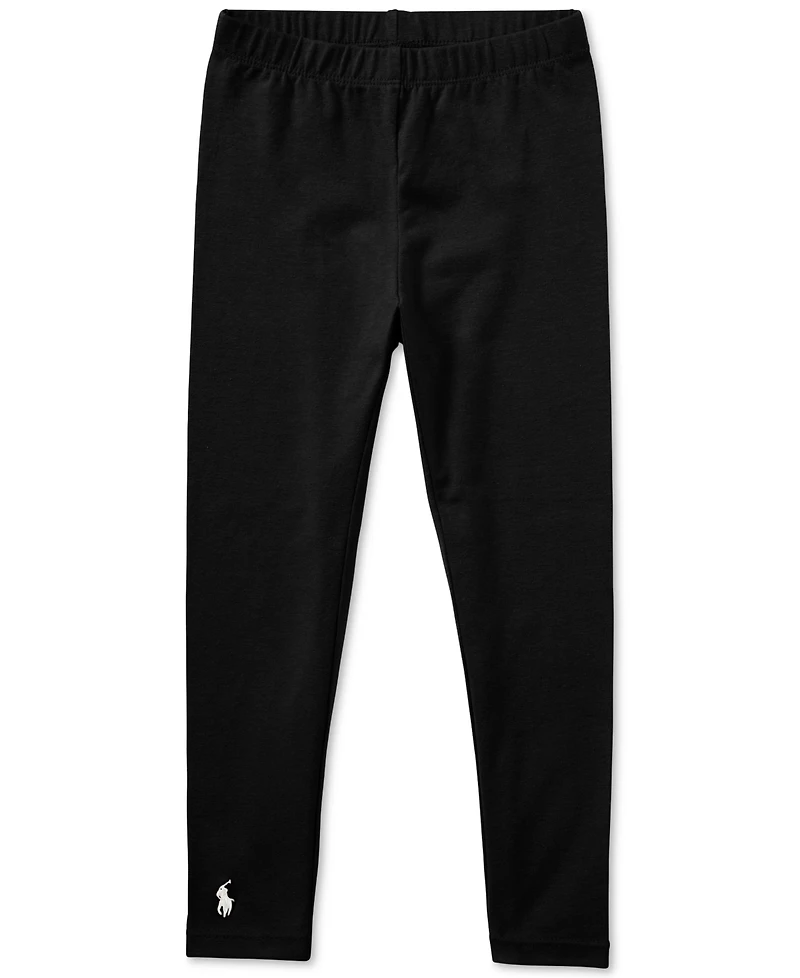 Polo Ralph Lauren Girls 2T-6X Stretch Embroidered Pony Cotton Leggings