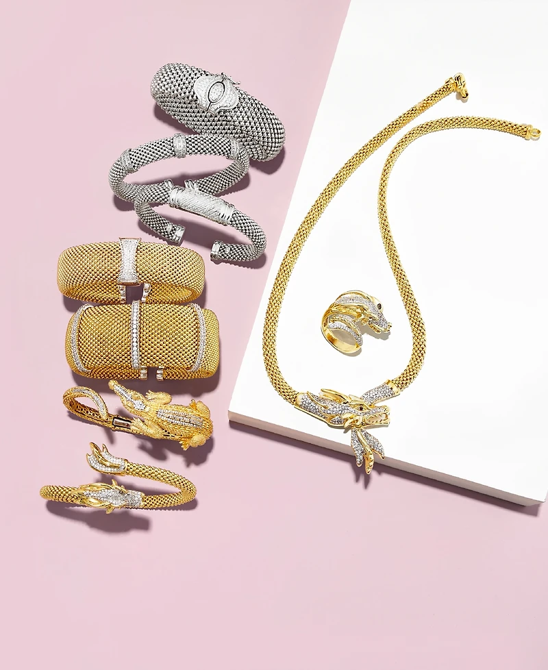 Diamond Textured Bracelet in Sterling Silver (1/2 ct. t.w.)