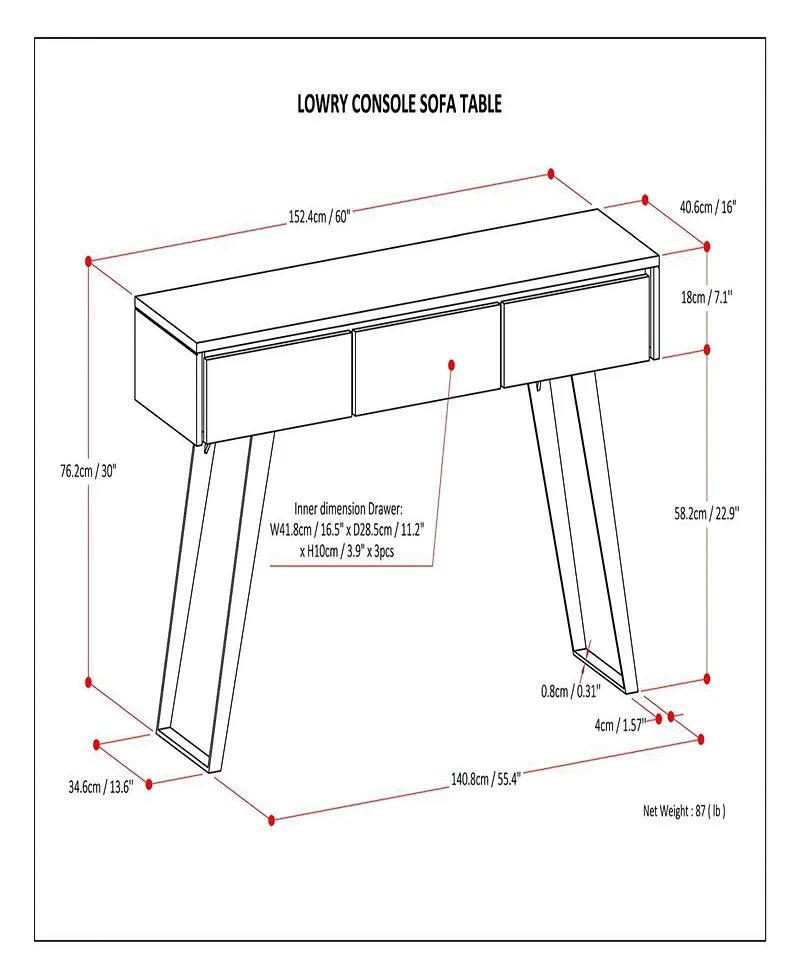 Minah Console Coffee Table