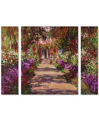 Claude Monet 'A Pathway in Monet's Garden' Large Multi-Panel Wall Art Set, 30" x 41"