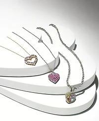 Sapphire (1-3/4 ct. t.w.) and Diamond Accent Heart Pendant Necklace Sterling Silver (Also Available Ruby Pink Sapphire)
