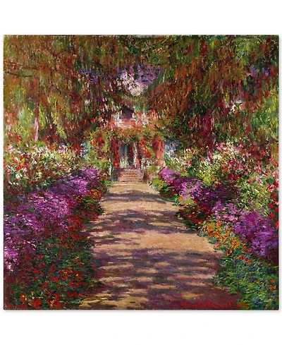 Claude Monet 'A Pathway in Monet's Garden' 35" x 35" Canvas Wall Art