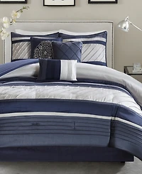 Madison Park Blaire Faux-Silk 7-Pc. Comforter Set