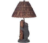 Cal Lighting Resin Bear Honey Bee Table Lamp