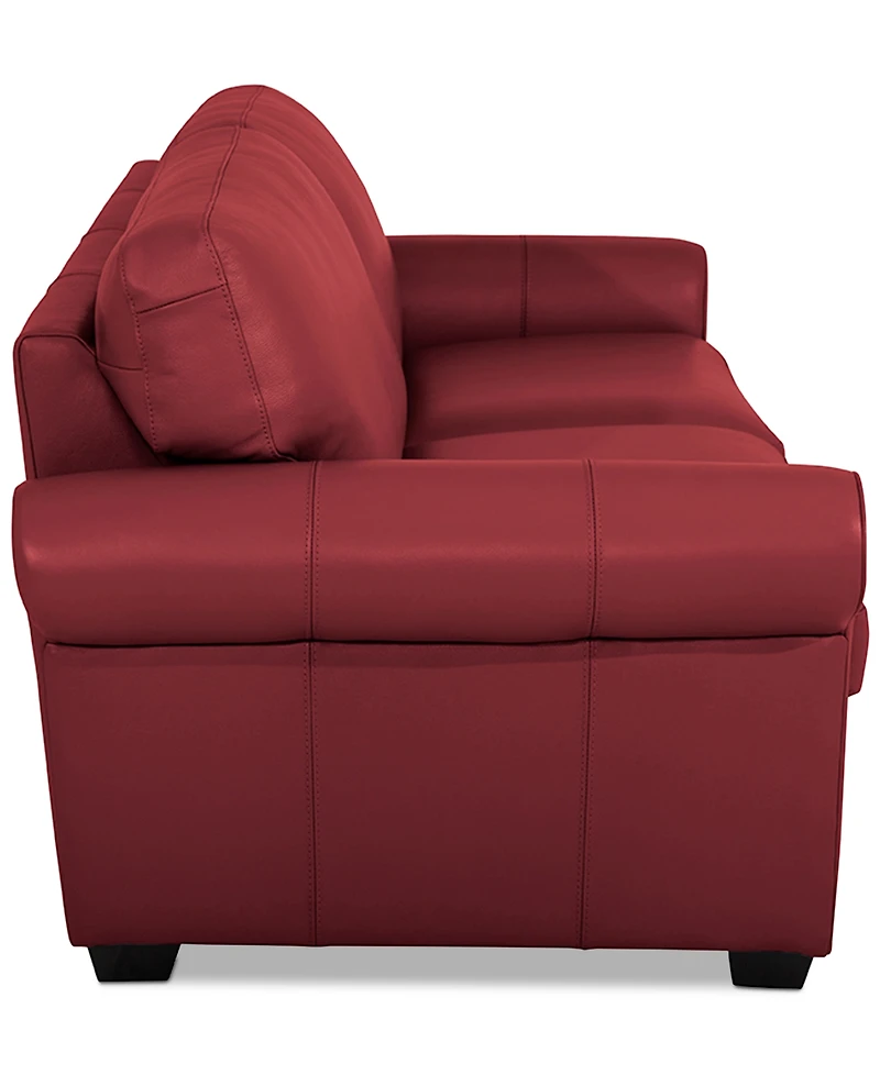 Orid 77" Full Roll Arm Leather Sleeper, Created for Macy's
