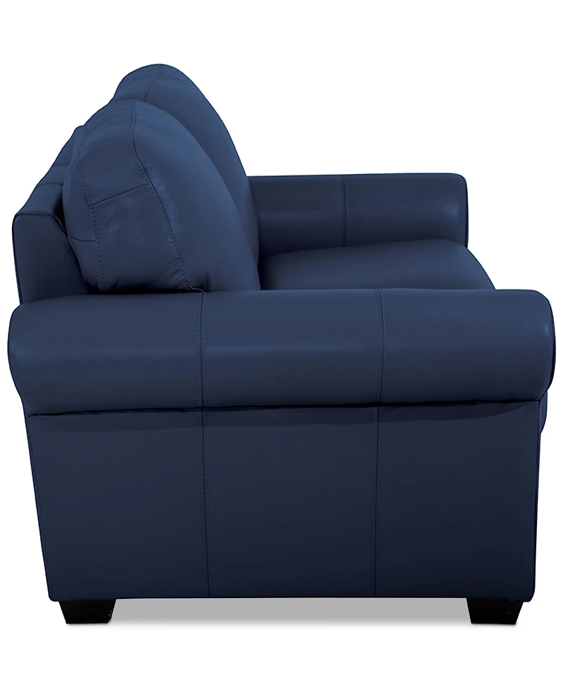 Orid 59" Leather Roll Arm Loveseat, Created for Macy's