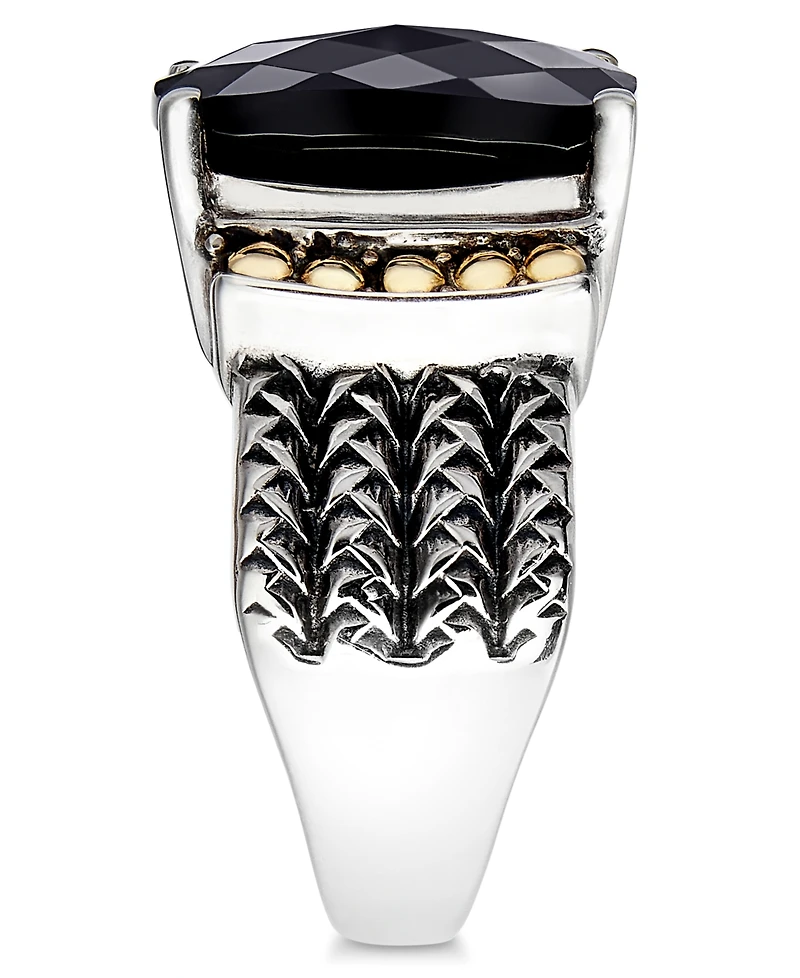 Eclipse by Effy Onyx Statement Ring in Sterling Silver & 18k Gold