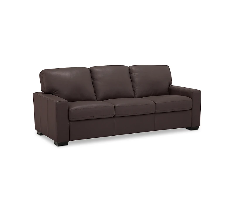 Ennia 82" Leather Queen Sleeper Sofa, Created for Macy's