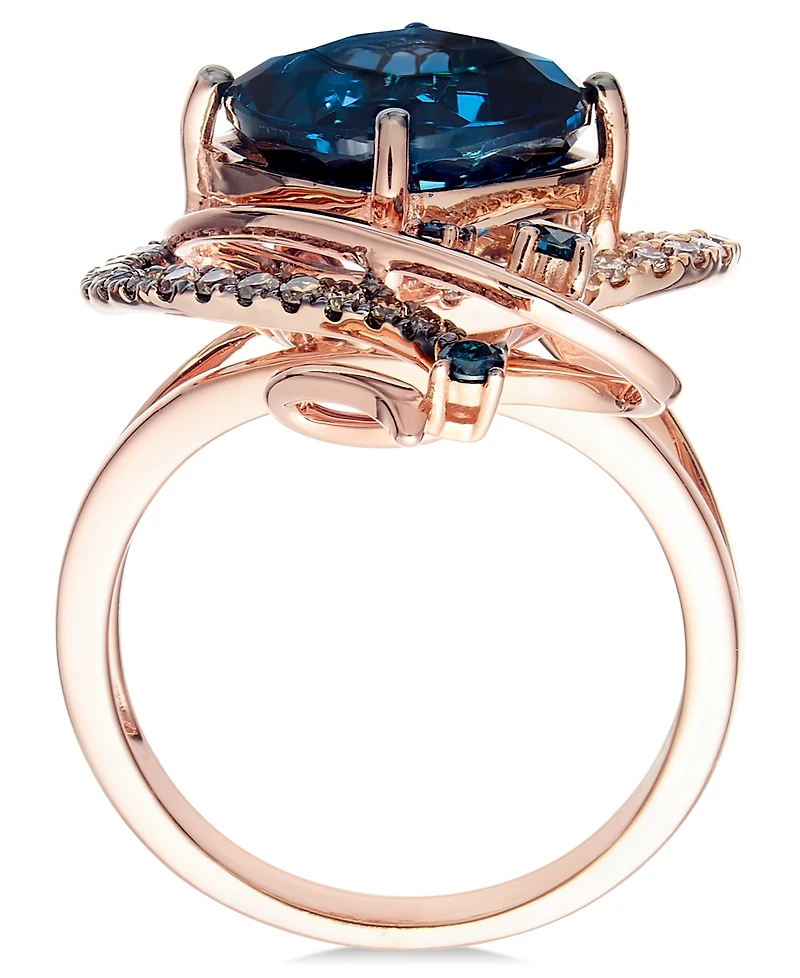 Le Vian Crazy Collection Deep Sea Blue Topaz (5-3/8 ct. t.w.) and Diamond (3/4 Ring 14k Rose Gold