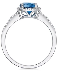 Amethyst (1-1/6 ct. t.w.) and Diamond (1/8 Ring 14k Gold