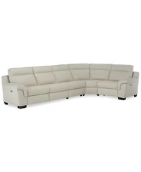 Closeout Julius Ii Leather Power Reclining Sectional Sofa Collection With Power Headrests Usb Power Outlet Created For Macys