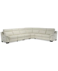 Closeout! Julius Ii -Pc. Leather Sectional Sofa With Power Recliners, Power Headrests & Usb Power Outlet