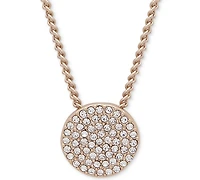 Dkny Pave Disc 19" Pendant Necklace