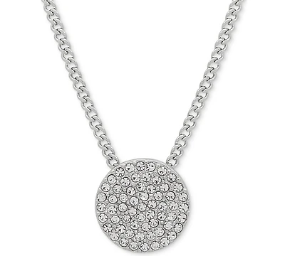Dkny Pave Disc 19" Pendant Necklace