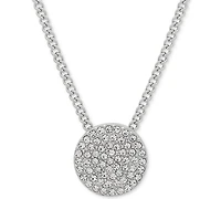 Dkny Pave Disc 19" Pendant Necklace