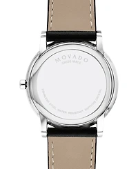 Movado Men's Swiss Museum Classic Black Leather Strap Watch 40mm