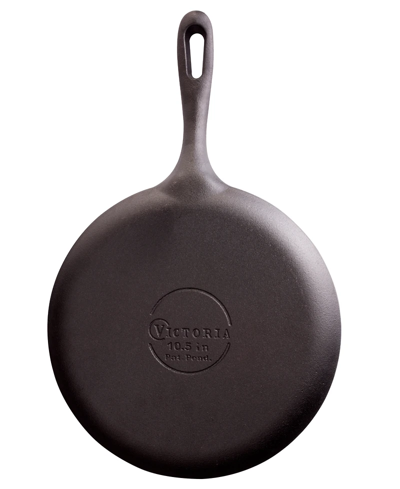 Victoria Cast Iron 10.5" Griddle and Crepe Pan