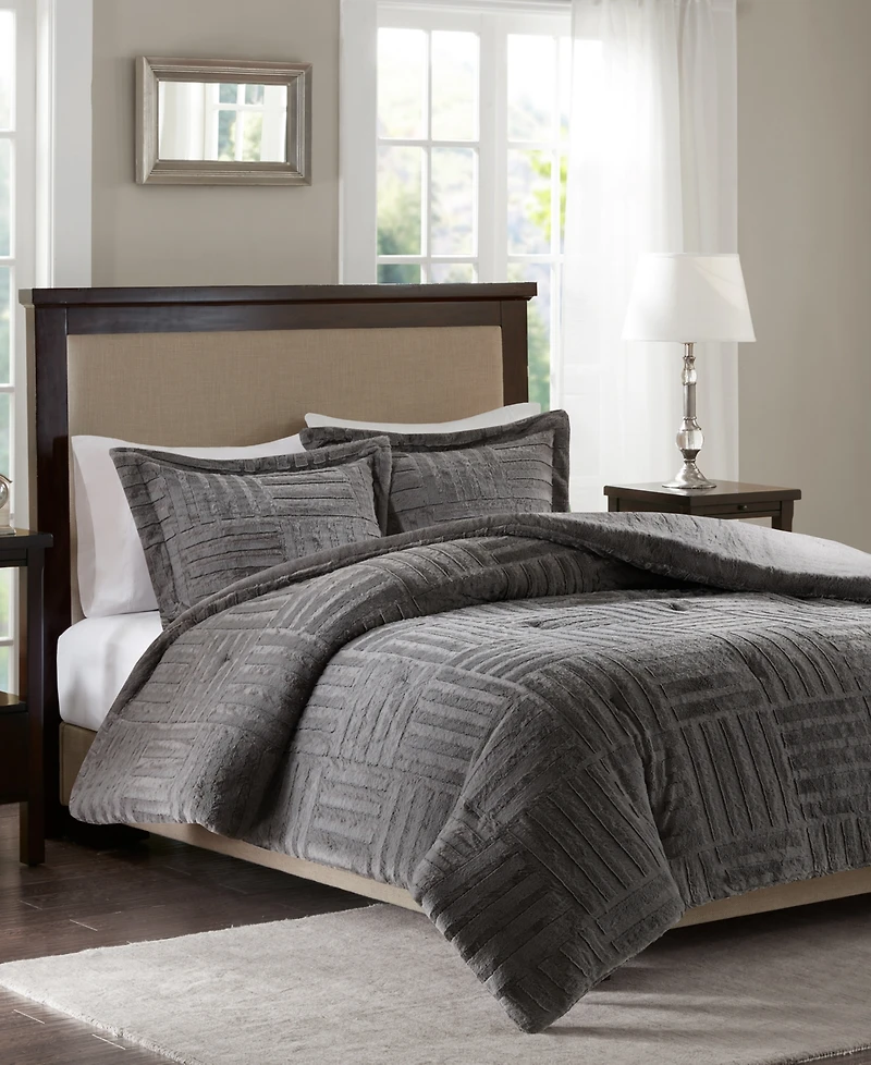 Madison Park Arctic 3-Pc. Faux Fur Comforter Set, Full/Queen
