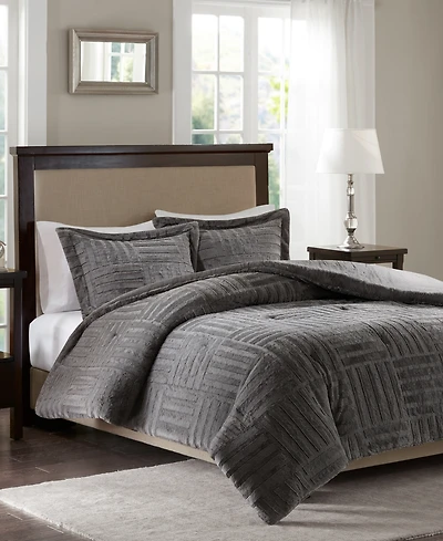 Madison Park Arctic 3-Pc. Faux Fur Comforter Set, Full/Queen