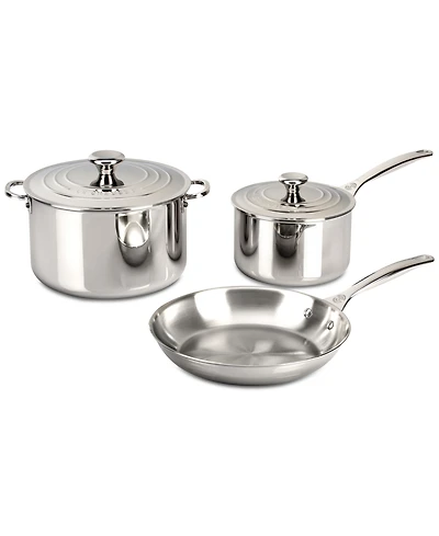 Le Creuset Five Piece Stainless Steel Cookware Set