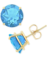 Blue Topaz Stud Earrings (6-3/4 ct. t.w.) in 14k Gold