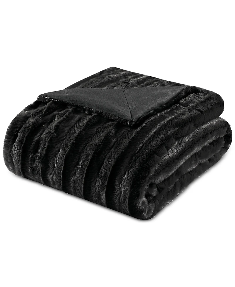 Madison Park Duke Ribbed Faux-Fur Throw, 50" x 60"