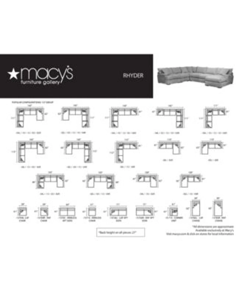 Closeout Rhyder Fabric Sectional Collection Created For Macys