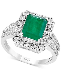 Effy Emerald (2-1/5 ct. t.w.) & Diamond (1/2 Ring 14k White Gold Yellow