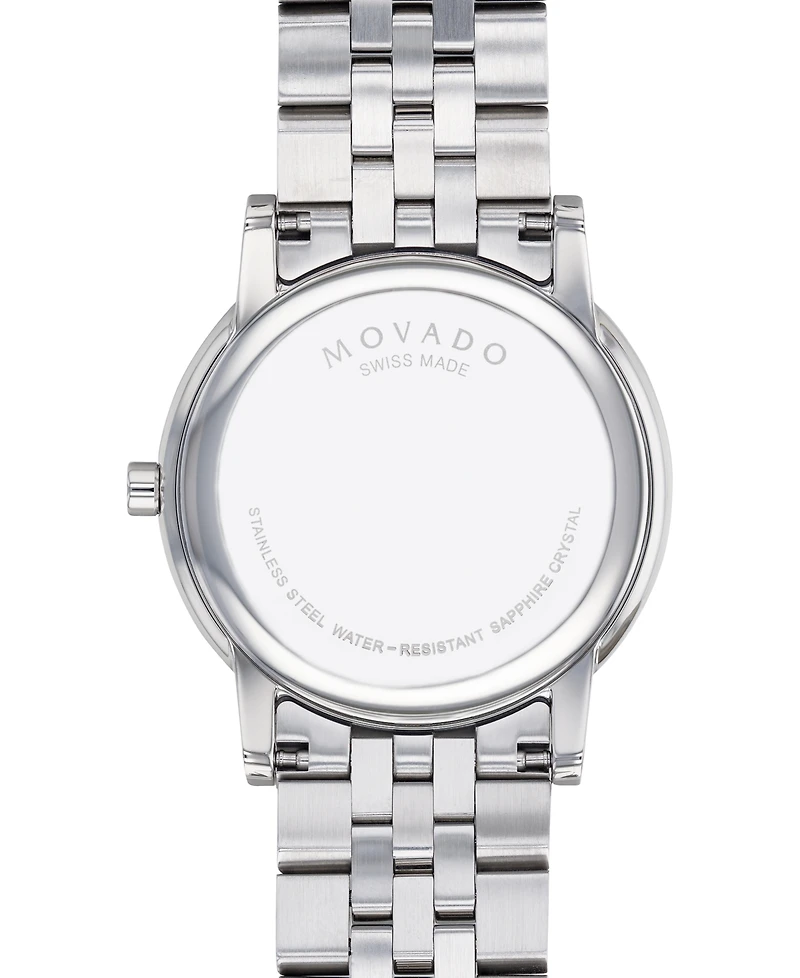 Movado Men's Swiss Museum Classic Diamond-Accent Stainless Steel Bracelet Watch 40mm