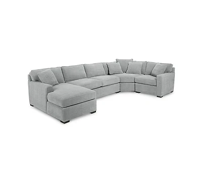 Radley 4-Pc. Fabric Chaise Sectional Sofa with Wedge Piece, Created for Macy's