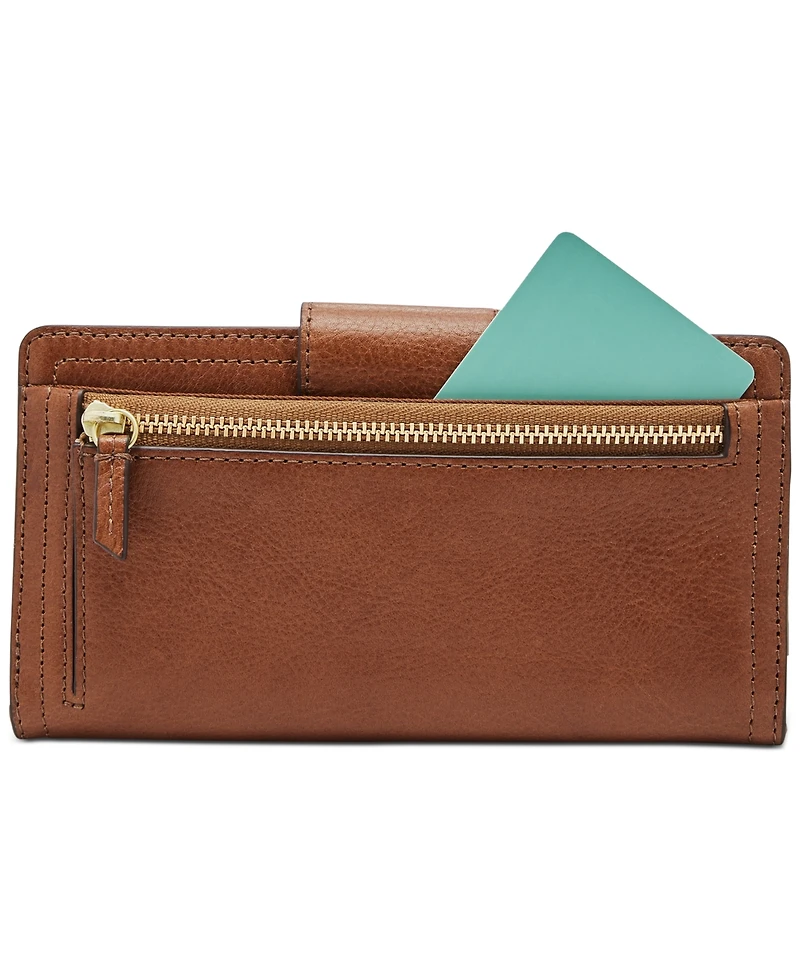 Fossil Logan Leather Rfid Tab Clutch Wallet