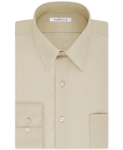 Van Heusen Men's Bigger Fit Wrinkle Free Poplin Solid Dress Shirt