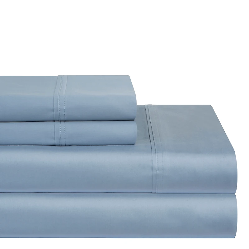Pointehaven Solid 400 Thread Count Cotton Sateen 4-Pc. Sheet Sets