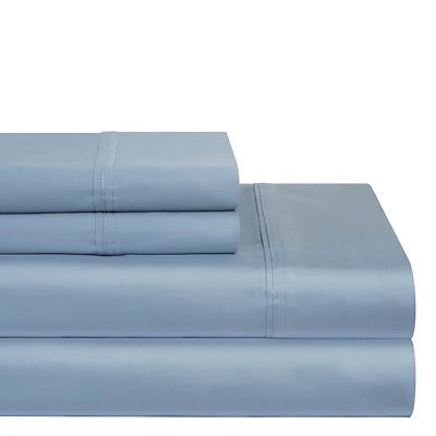 Pointehaven Solid 400 Thread Count Cotton Sateen 4-Pc. Sheet Sets