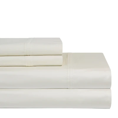 Pointehaven Solid 400 Thread Count Cotton Sateen 4-Pc. Sheet Sets